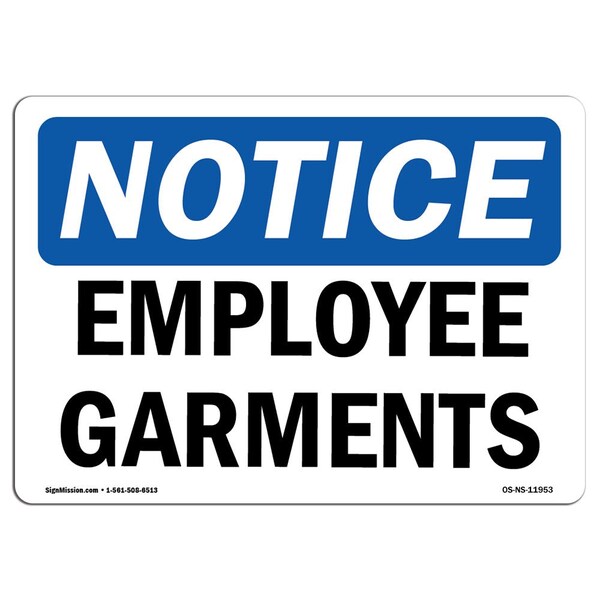 Signmission OSHA, 10" Height, Peel And Stick Wall Graphic, 14" x 10", Landscape, Employee Entrance Sign With OS-NS-RD-1014-L-11951 - main